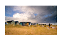 Stormy beach huts